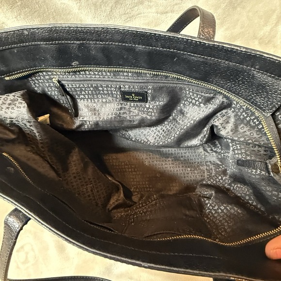 Kate Spade Womens Leather Lined Full Zip Top Handle Tote Black Bag - Picture 4 of 10